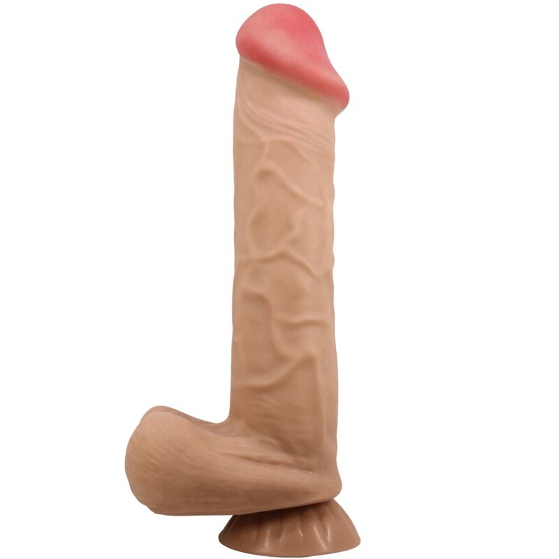 PRETTY LOVE - SLIDING SKIN SERIES REALISTIC DILDO WITH SLIDING SKIN, SAUSAGE SKIN, FLESH 26 CM