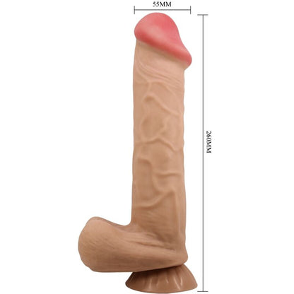 PRETTY LOVE - SLIDING SKIN SERIES REALISTIC DILDO WITH SLIDING SKIN, SAUSAGE SKIN, FLESH 26 CM
