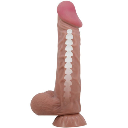 PRETTY LOVE - REALISTIC DILDO SLIDING SKIN SERIES WITH SLIDING SKIN SUCTION CUP BROWN 24 CM