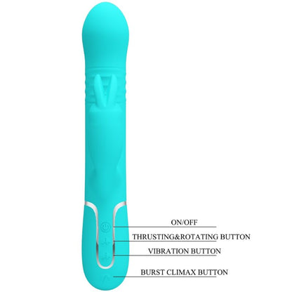 PRETTY LOVE - COALE RABBIT VIBRATOR BEADS AQUA GREEN