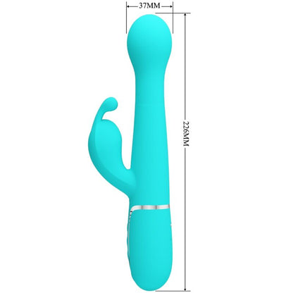 PRETTY LOVE - DEJON RABBIT VIBRATOR 3 IN 1 MULTIFUNCTIONAL AQUA GREEN