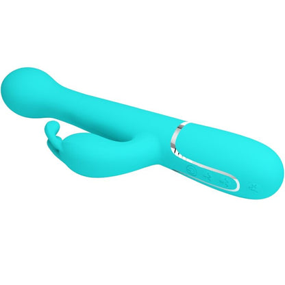 PRETTY LOVE - DEJON RABBIT VIBRATOR 3 IN 1 MULTIFUNCTIONAL AQUA GREEN