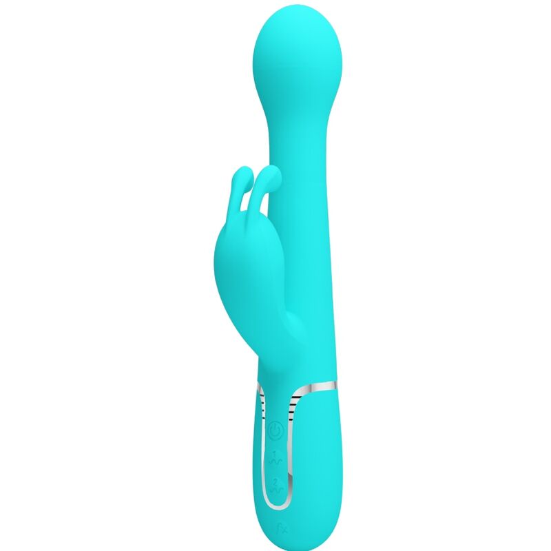 PRETTY LOVE - DEJON RABBIT VIBRATOR 3 IN 1 MULTIFUNCTIONAL AQUA GREEN