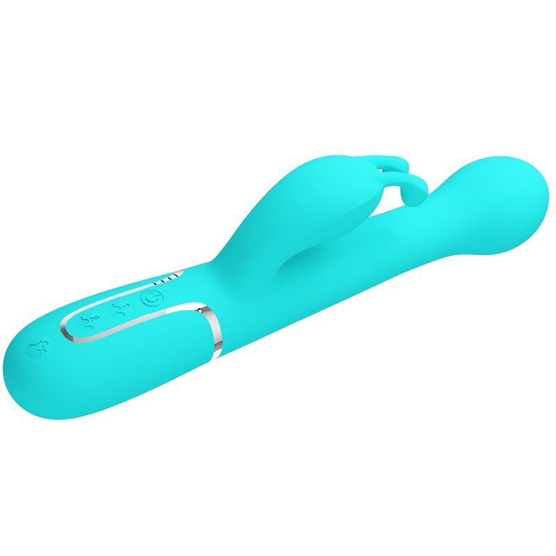 PRETTY LOVE - DEJON RABBIT VIBRATOR 3 IN 1 MULTIFUNCTIONAL AQUA GREEN