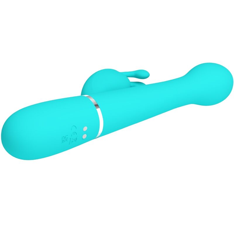 PRETTY LOVE - DEJON RABBIT VIBRATOR 3 IN 1 MULTIFUNCTIONAL AQUA GREEN