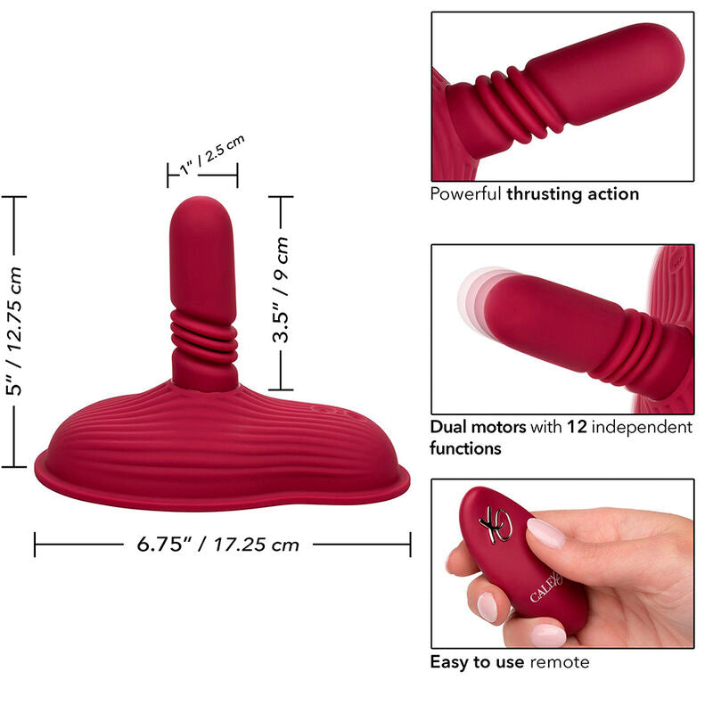 CALEXOTICS - RIDER MASSAGER DUAL MOTOR REMOTE CONTROL RED