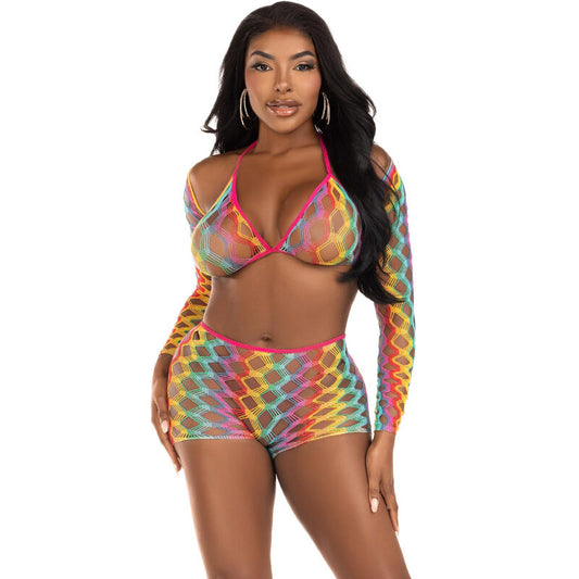 LEG AVENUE - THREE-PIECE SET MULTICOLOR
