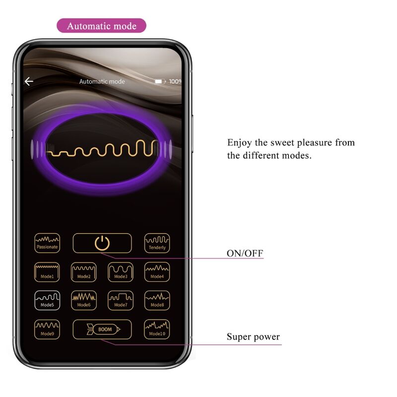 PRETTY LOVE - FISHERMAN APP-CONTROLLED VIBRATING EGG PURPLE