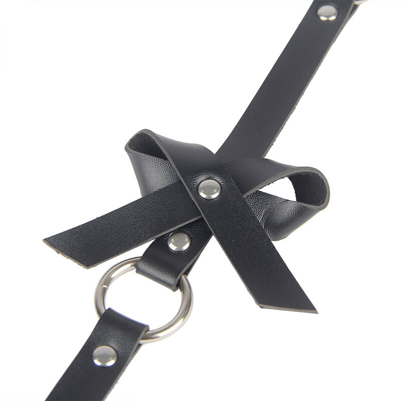 SUBBLIME - LEATHER CHAIN LEG HARNESS BLACK ONE SIZE