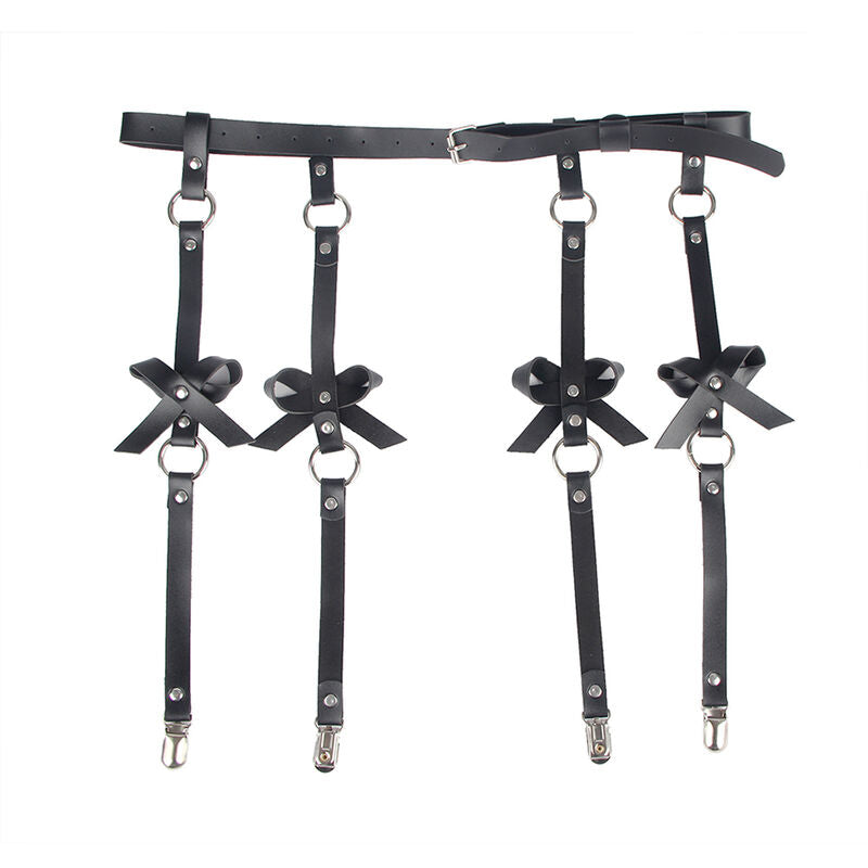 SUBBLIME - LEATHER CHAIN LEG HARNESS BLACK ONE SIZE