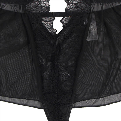 SUBBLIME - TEDDY-HALTER-NECK-BARE-BACK-LACE BLACK S/M