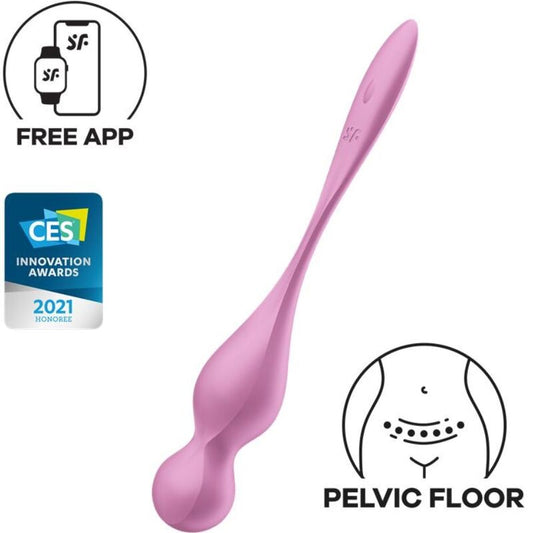 SATISFYER - LOVE BIRDS VIBRATING CONE BALLS PINK