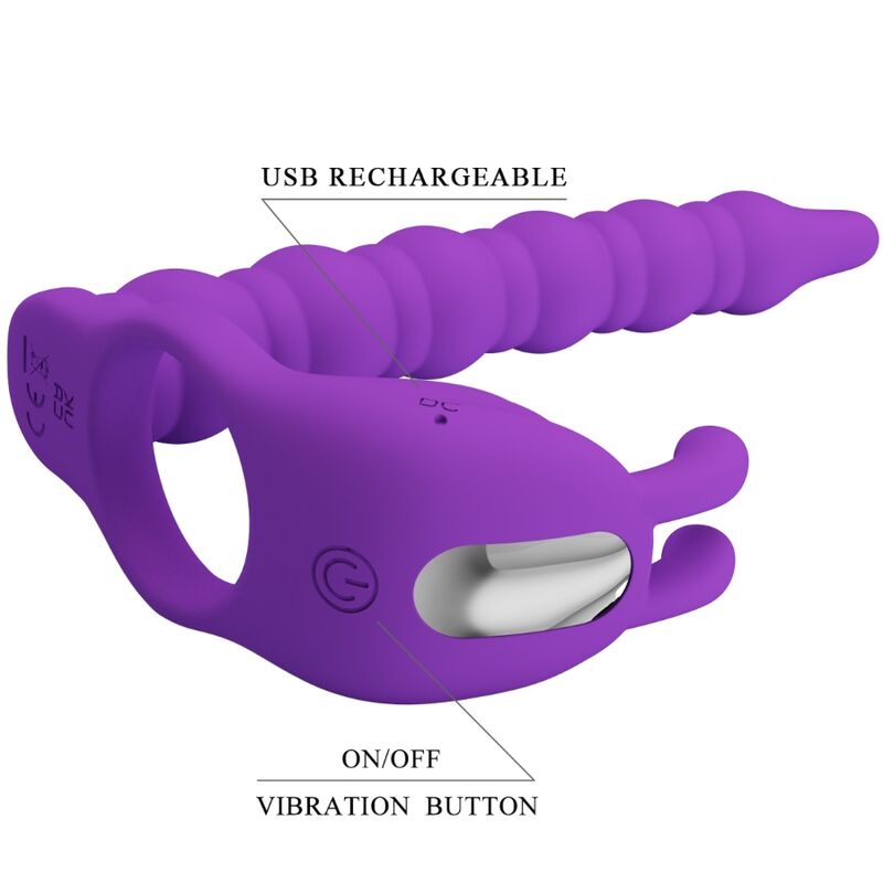 PRETTY LOVE - BLACKNEY PENIS RINGS WITH VIBRATOR PLUG
