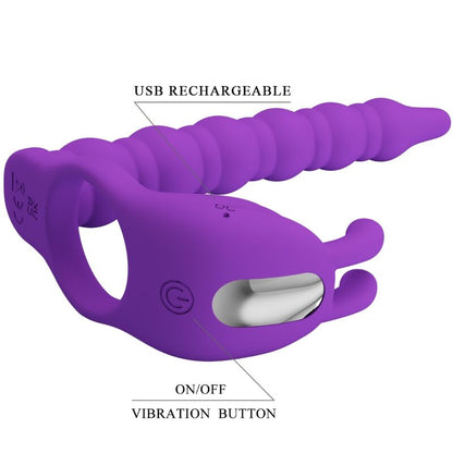 PRETTY LOVE - BLACKNEY PENIS RINGS WITH VIBRATOR PLUG