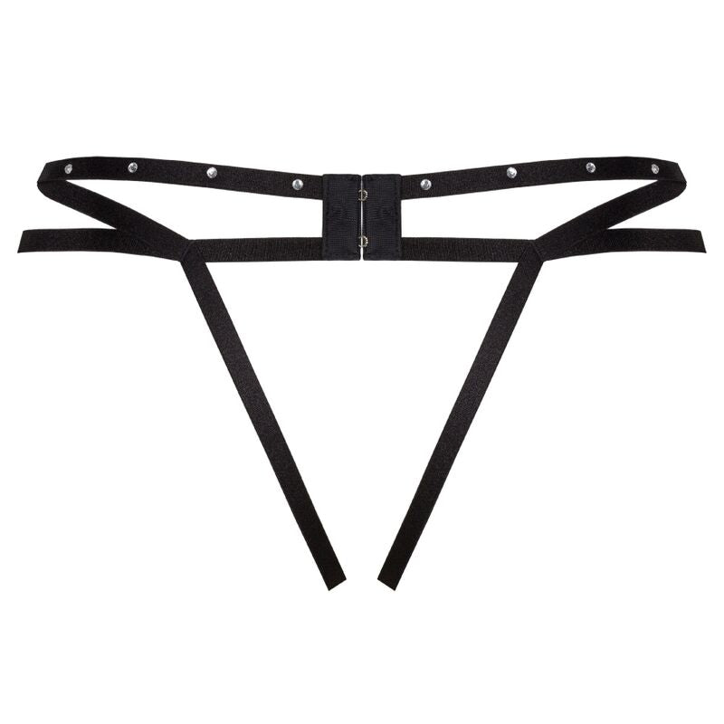 LIVCO CORSETTI FASHION - NOMADE OPEN CROTCH THONG BLACK