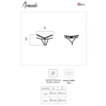 LIVCO CORSETTI FASHION - NOMADE OPEN CROTCH THONG BLACK