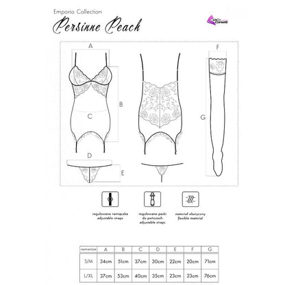 LIVCO CORSETTI FASHION - PERSINNE PEACH SET CORSET + PANTIES + STOCKINGS