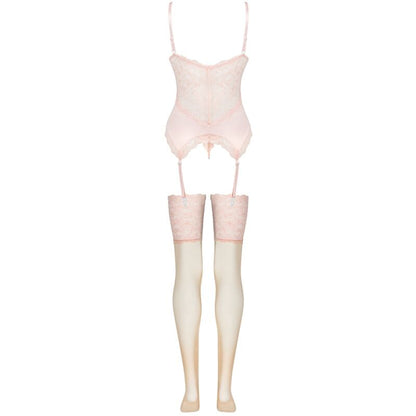 LIVCO CORSETTI FASHION - PERSINNE PEACH SET CORSET + PANTIES + STOCKINGS