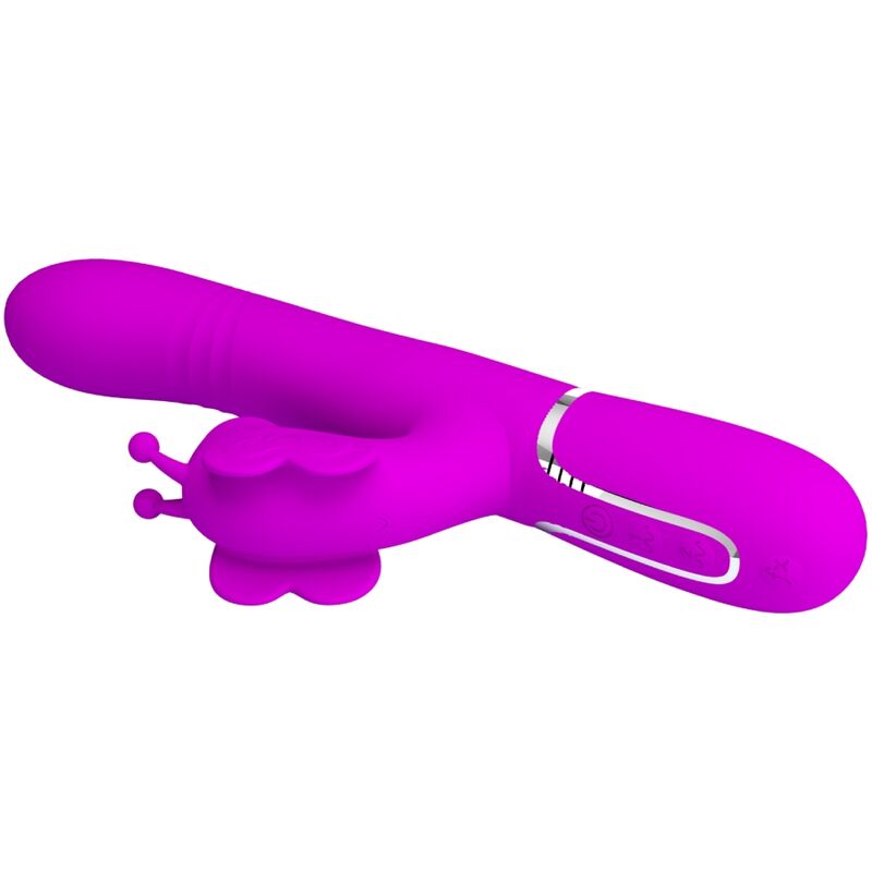 PRETTY LOVE - MULTIFUNCTIONAL RABBIT VIBRATOR 4 IN 1 BUTTERFLY FUCHSIA