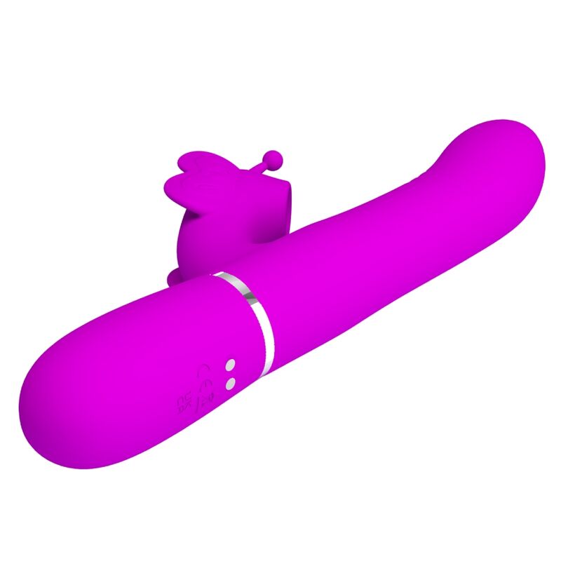 PRETTY LOVE - MULTIFUNCTIONAL RABBIT VIBRATOR 4 IN 1 BUTTERFLY FUCHSIA