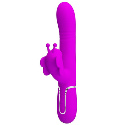 PRETTY LOVE - MULTIFUNCTIONAL RABBIT VIBRATOR 4 IN 1 BUTTERFLY FUCHSIA
