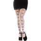 LEG AVENUE - STOCKINGS WITH CUT-OUTS HEART & BOWS WHITE
