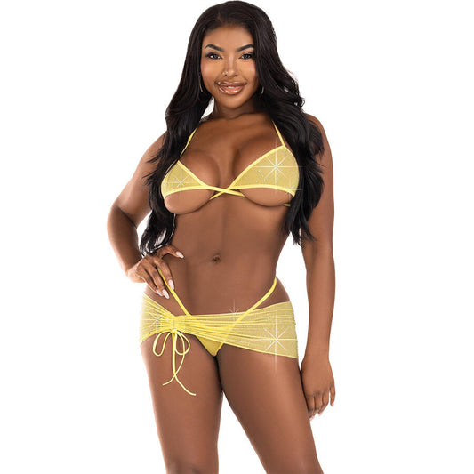 LEG AVENUE - THREE-PIECE DIAMOND SET YELLOW M/L