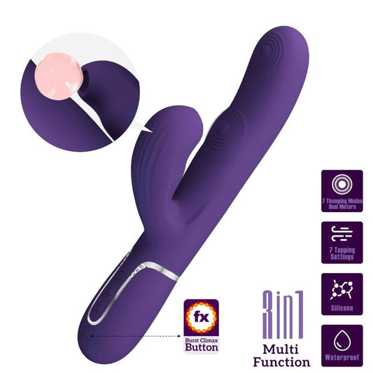 PRETTY LOVE - PERLITA G-SPOT VIBRATOR 3 IN 1 MULTIFUNCTIONAL-PURPLE