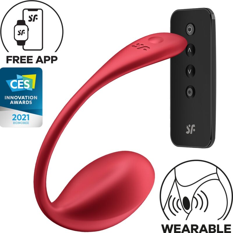 SATISFYER - SHINY PETAL G-SPOT REMOTE-CONTROLLED STIMULATOR RED FREE APP