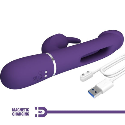 PRETTY LOVE - KAMPAS RABBIT 3-IN-1 MULTIFUNCTION VIBRATOR WITH TONGUE VIOLET