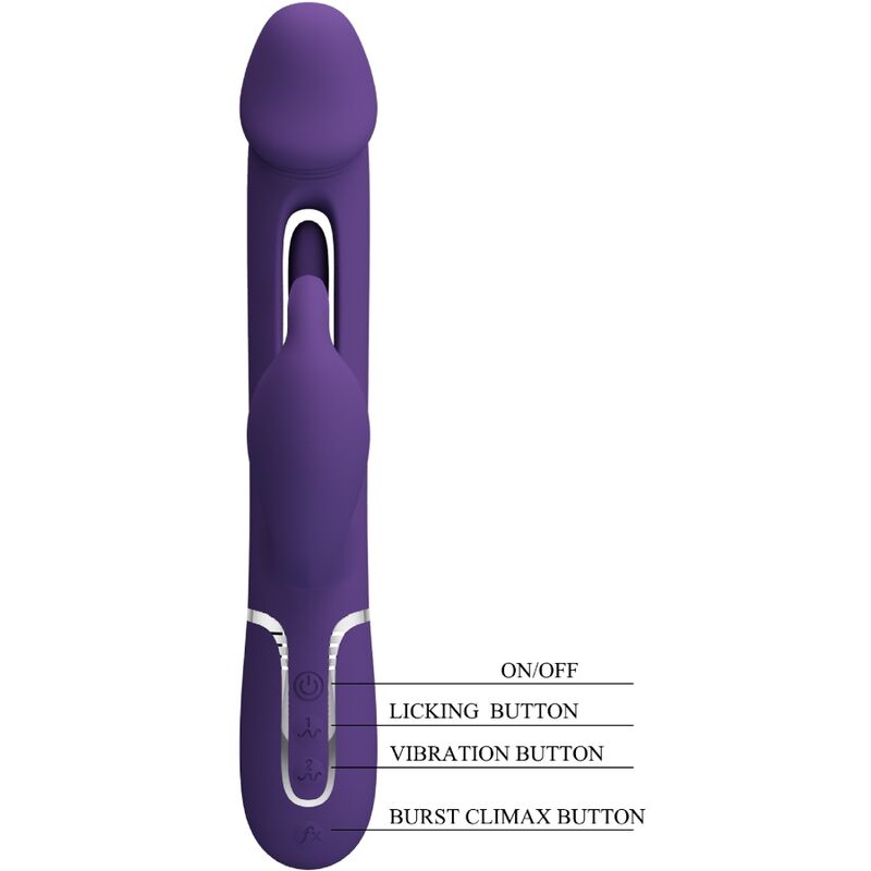 PRETTY LOVE - KAMPAS RABBIT 3-IN-1 MULTIFUNCTION VIBRATOR WITH TONGUE VIOLET