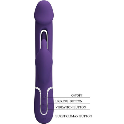 PRETTY LOVE - KAMPAS RABBIT 3-IN-1 MULTIFUNCTION VIBRATOR WITH TONGUE VIOLET