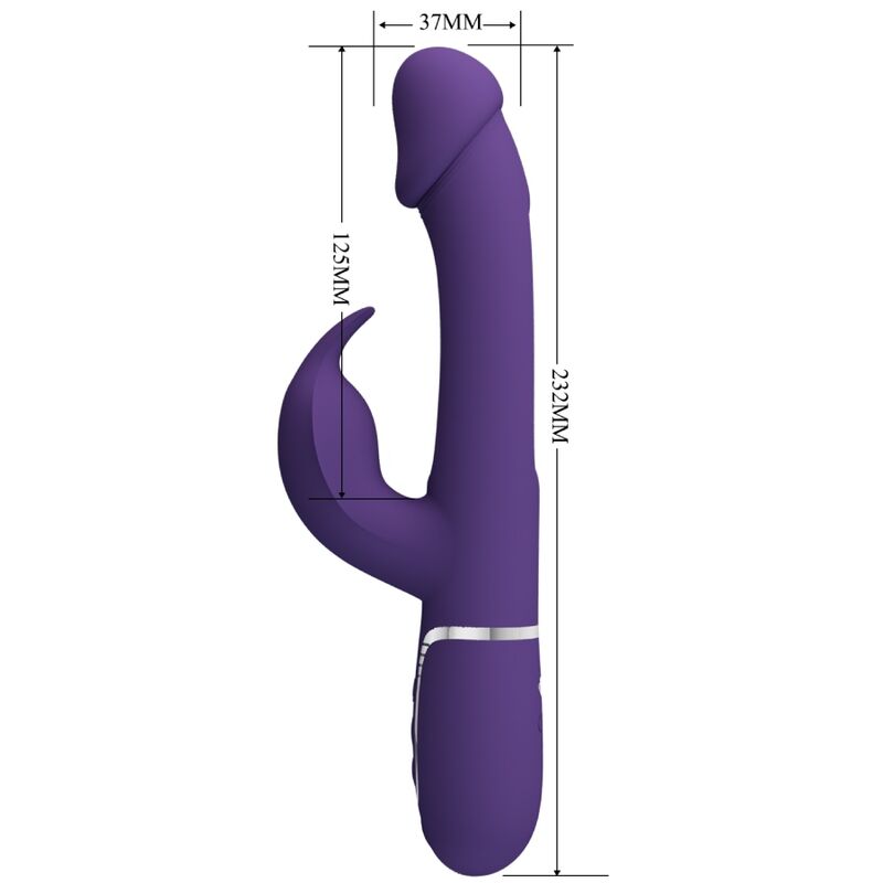 PRETTY LOVE - KAMPAS RABBIT 3-IN-1 MULTIFUNCTION VIBRATOR WITH TONGUE VIOLET
