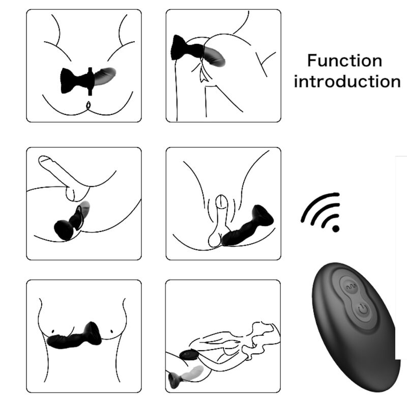 ARMONY - EXTREME BLOOM ROSE VIBRATOR & ANAL PLUG REMOTE CONTROL BLACK