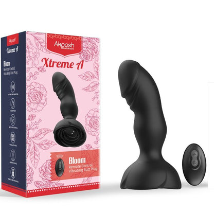 ARMONY - EXTREME BLOOM ROSE VIBRATOR & ANAL PLUG REMOTE CONTROL BLACK