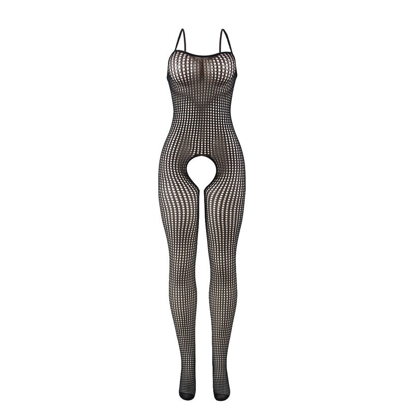 SUBBLIME - 951726 BLACK ELASTIC NET BODYSTOCKING WITH OPEN CROTCH ONE SIZE