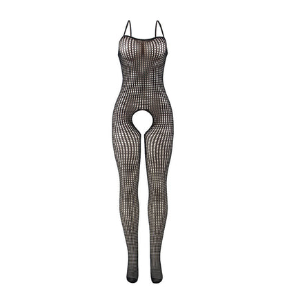 SUBBLIME - 951726 BLACK ELASTIC NET BODYSTOCKING WITH OPEN CROTCH ONE SIZE