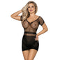 SUBBLIME - 951917 SHORT BLACK CROCHET DRESS WITH GRILL ONE SIZE