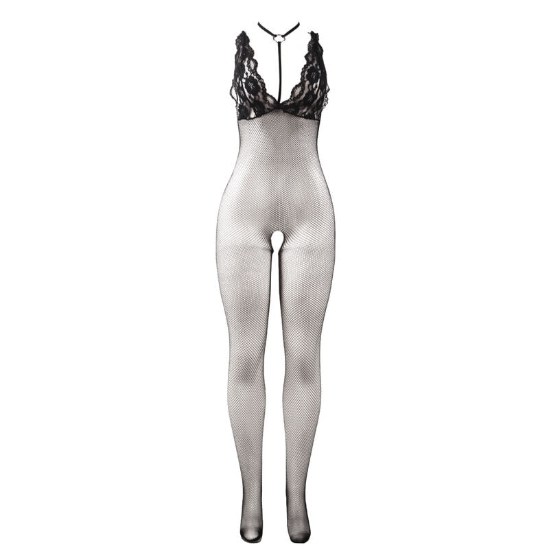 SUBBLIME - 951993 BLACK SHEER MESH BODYSTOCKING WITH OPEN CROTCH ONE SIZE