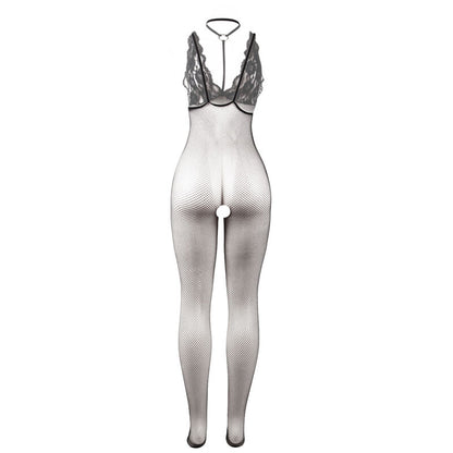 SUBBLIME - 951993 BLACK SHEER MESH BODYSTOCKING WITH OPEN CROTCH ONE SIZE