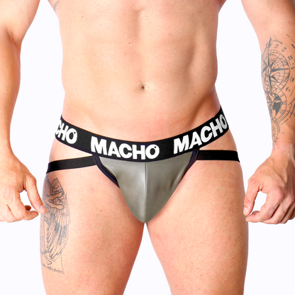 MACHO - MX27GR JOCK LEATHER GREY BEIGE L