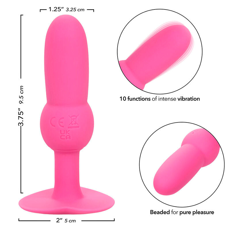 CALEXOTICS - FIRST TIME ANAL PLUG WITH BEADED PROBE 10 VIBRATIONS PINK