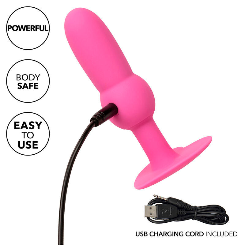CALEXOTICS - FIRST TIME ANAL PLUG WITH BEADED PROBE 10 VIBRATIONS PINK