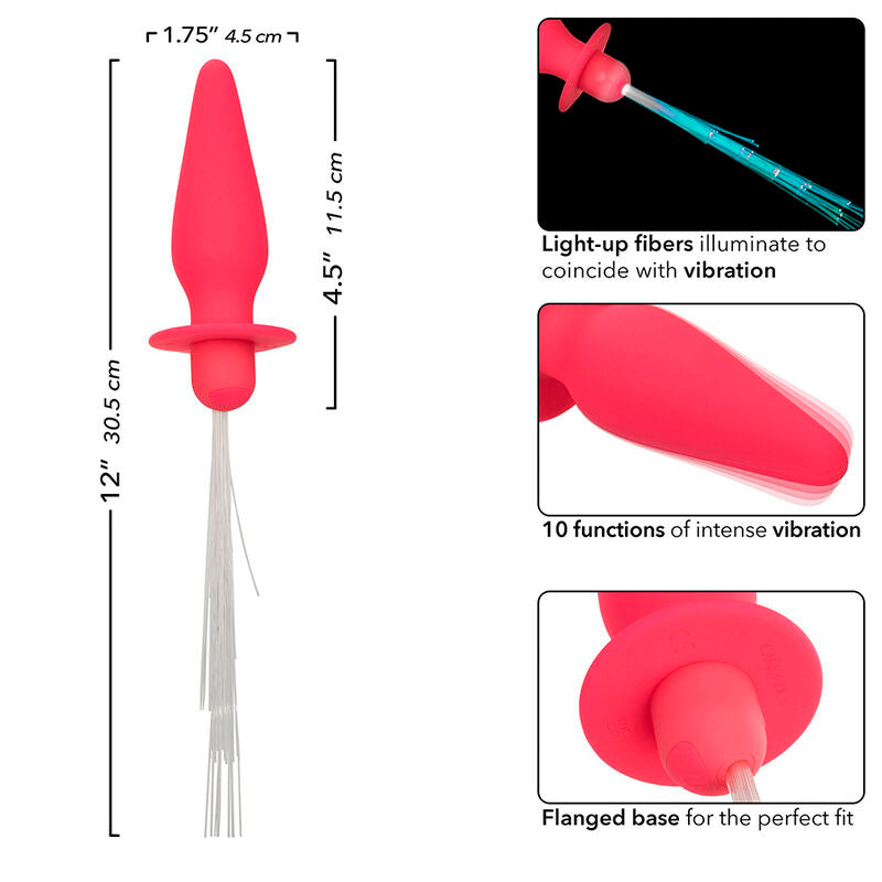 CALEXOTICS - SOUTHERN LIGHTS LIGHT UP VIBRATING BUTT PLUG 10 VIBRATIONS SILICONE PINK
