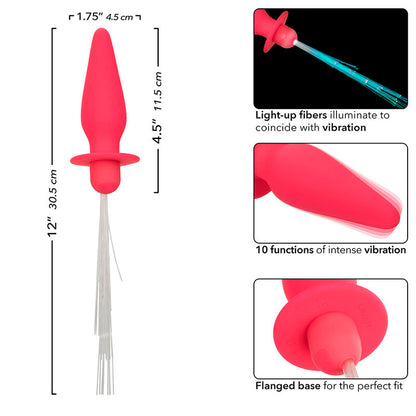 CALEXOTICS - SOUTHERN LIGHTS LIGHT UP VIBRATING BUTT PLUG 10 VIBRATIONS SILICONE PINK