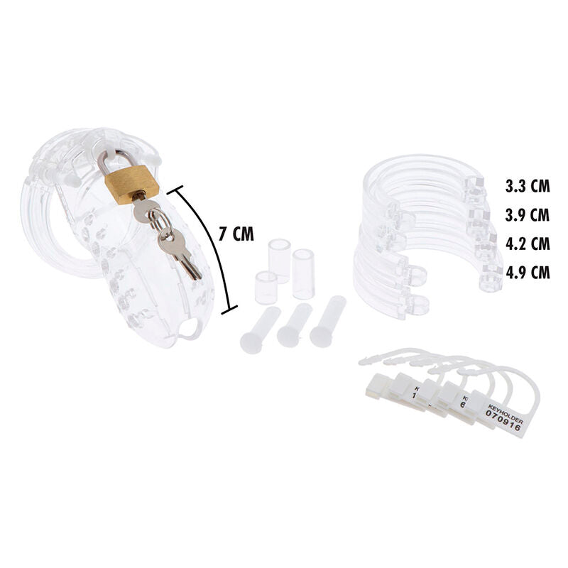 HIDDEN DESIRE - EXTREME CHASTITY HORSE CAGE ACRYLIC ADJUSTABLE CLEAR