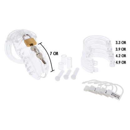 HIDDEN DESIRE - EXTREME CHASTITY HORSE CAGE ACRYLIC ADJUSTABLE CLEAR
