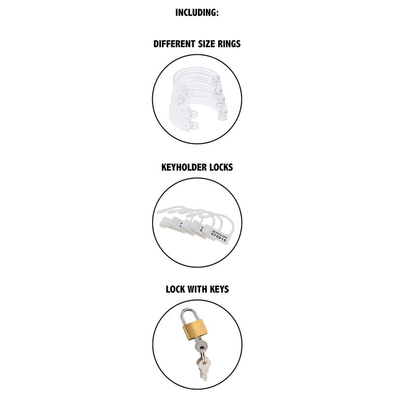 HIDDEN DESIRE - EXTREME CHASTITY HORSE CAGE ACRYLIC ADJUSTABLE CLEAR