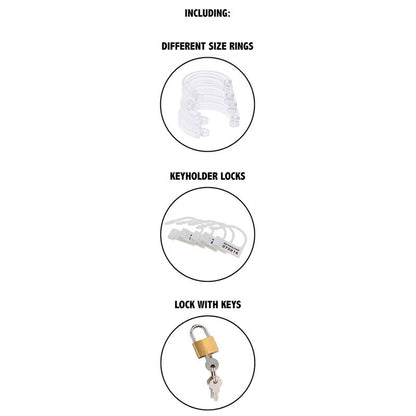 HIDDEN DESIRE - EXTREME CHASTITY HORSE CAGE ACRYLIC ADJUSTABLE CLEAR