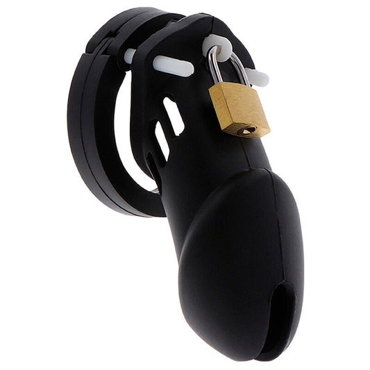 HIDDEN DESIRE - EXTREME SILICONE CHASTITY PUMP CAGE SIZE L BLACK